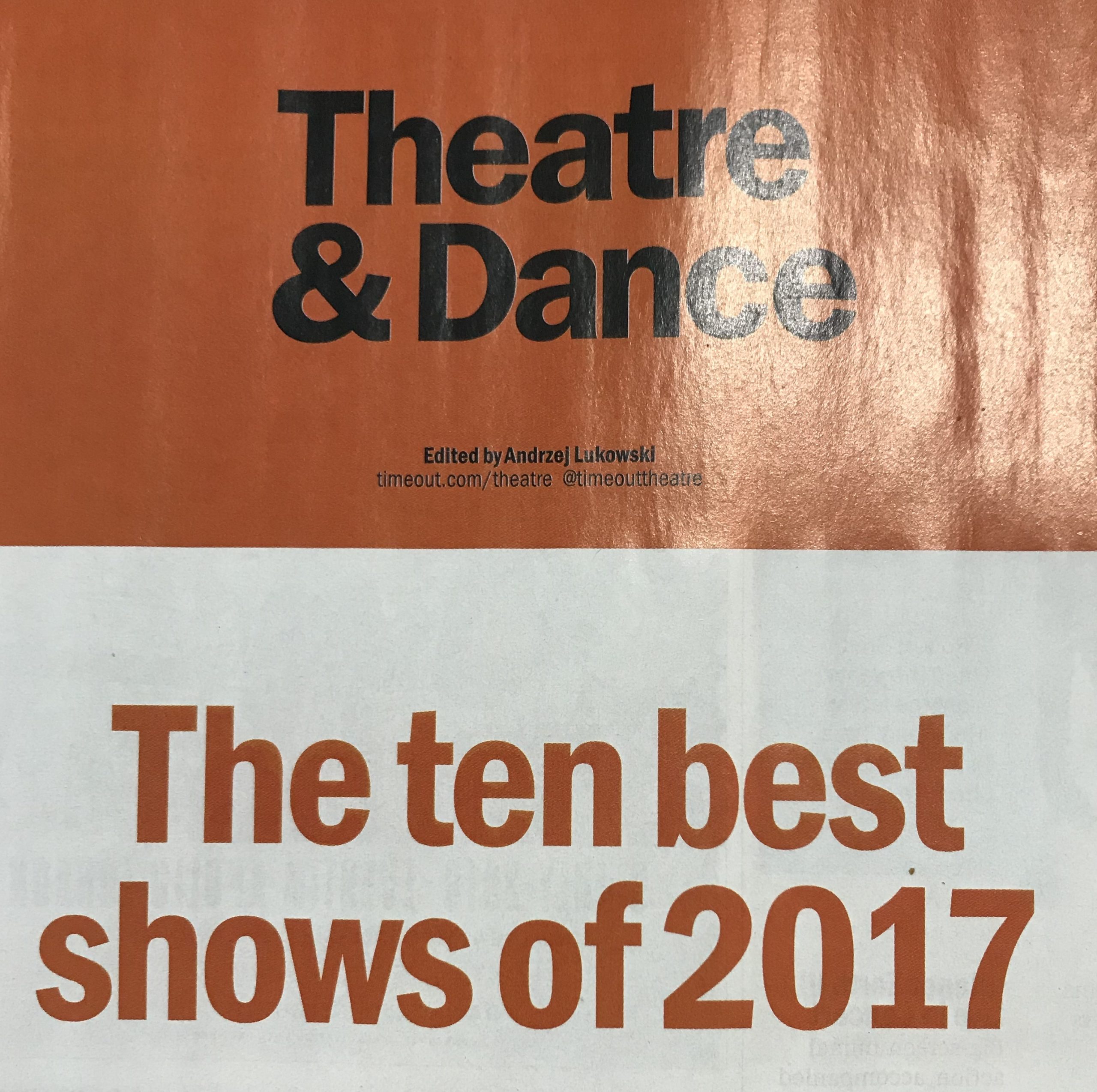 Time Out’s Best Theatre of 2017 awards “An Octoroon” as #3 and “Girl From the North Country” as #7