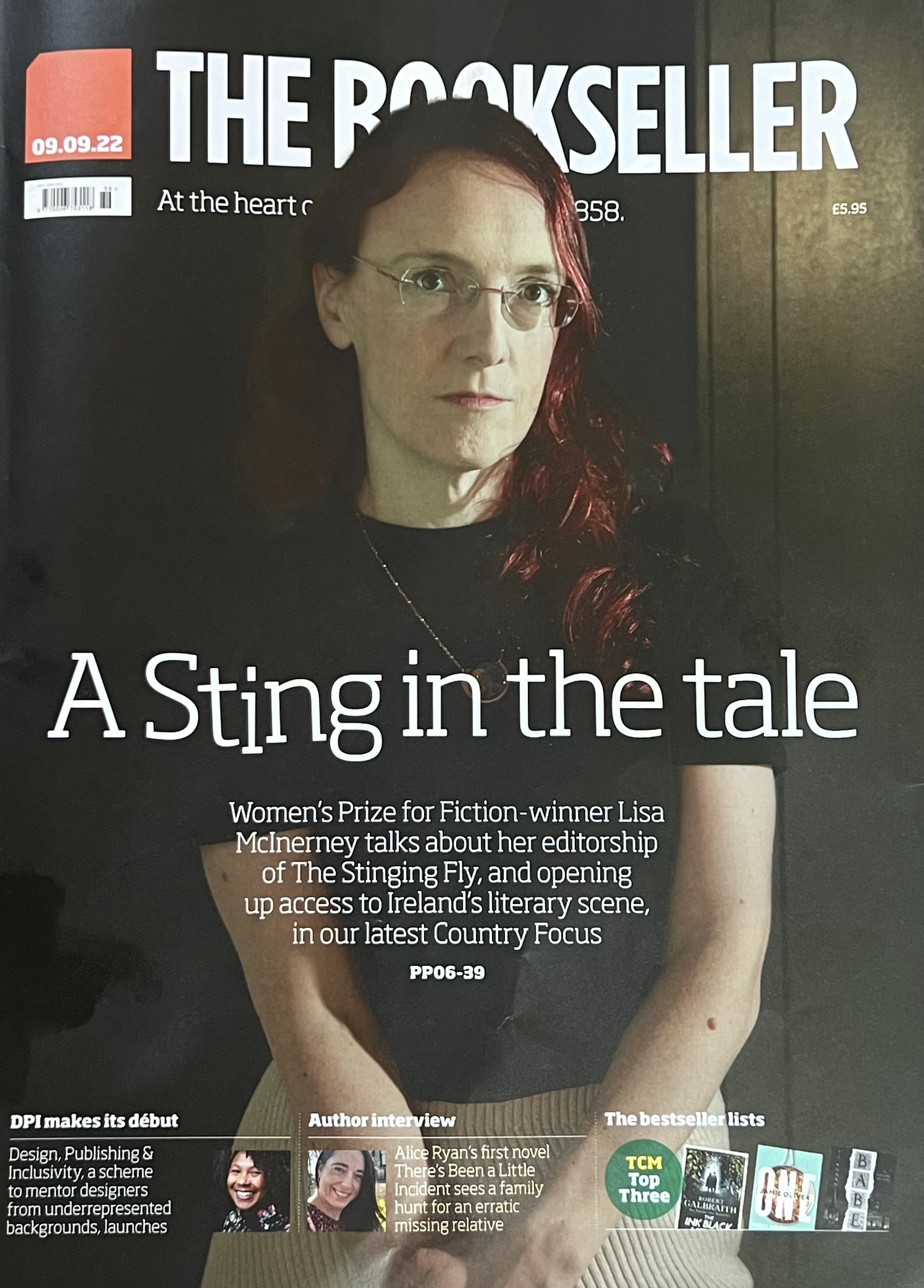 Lisa McInerney on the cover of this week’s The Bookseller