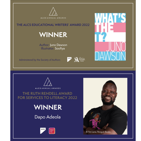 Juno Dawson and Dapo Adeola win at the ALCS awards