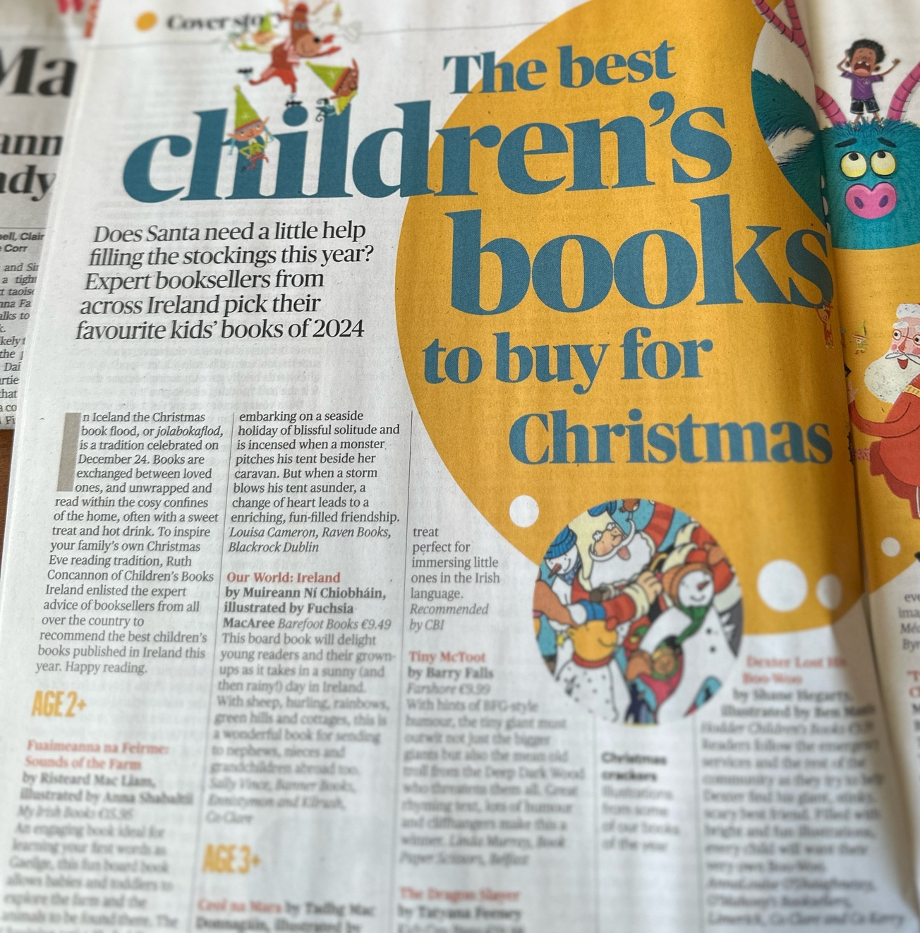 Sheena Dempsey’s PABLO AND SPLASH: FROZEN IN TIME selected as ‘best Irish children’s book to put under the tree’